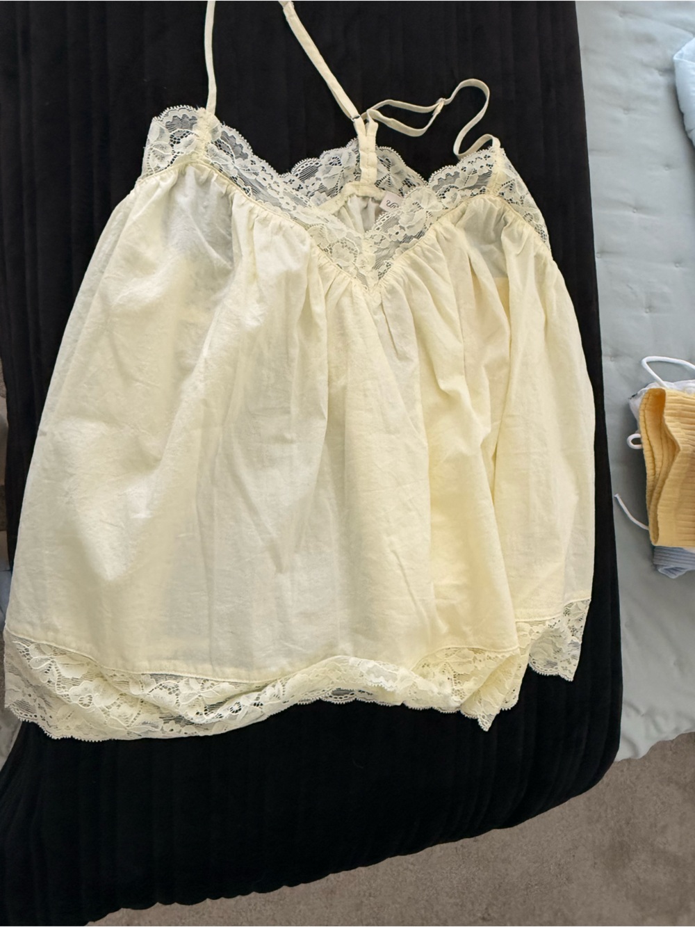 Women's Lace-Trim Camisole Tank Top - light yellow